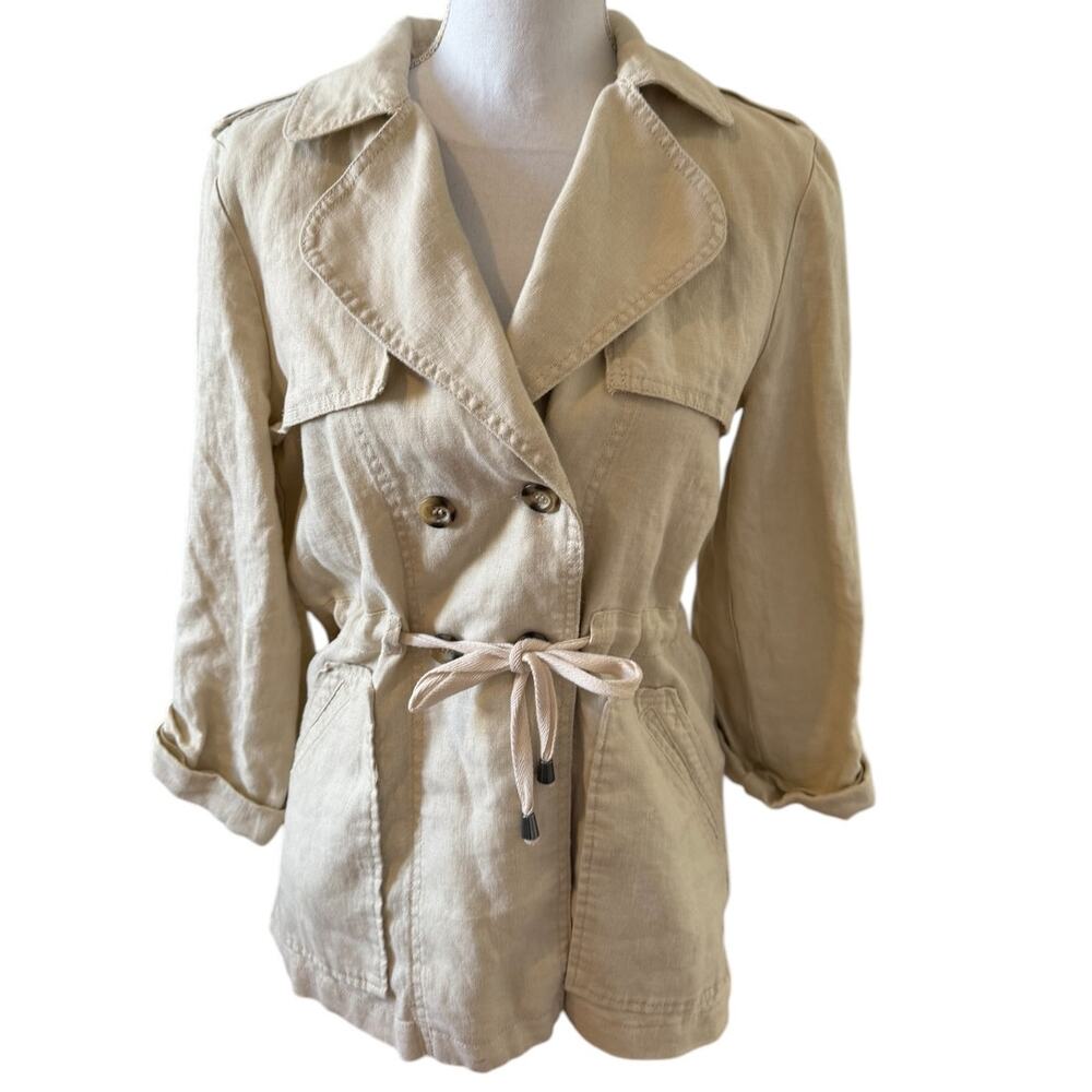 Sanctuary Casual Spring Linen Jacket Tan S